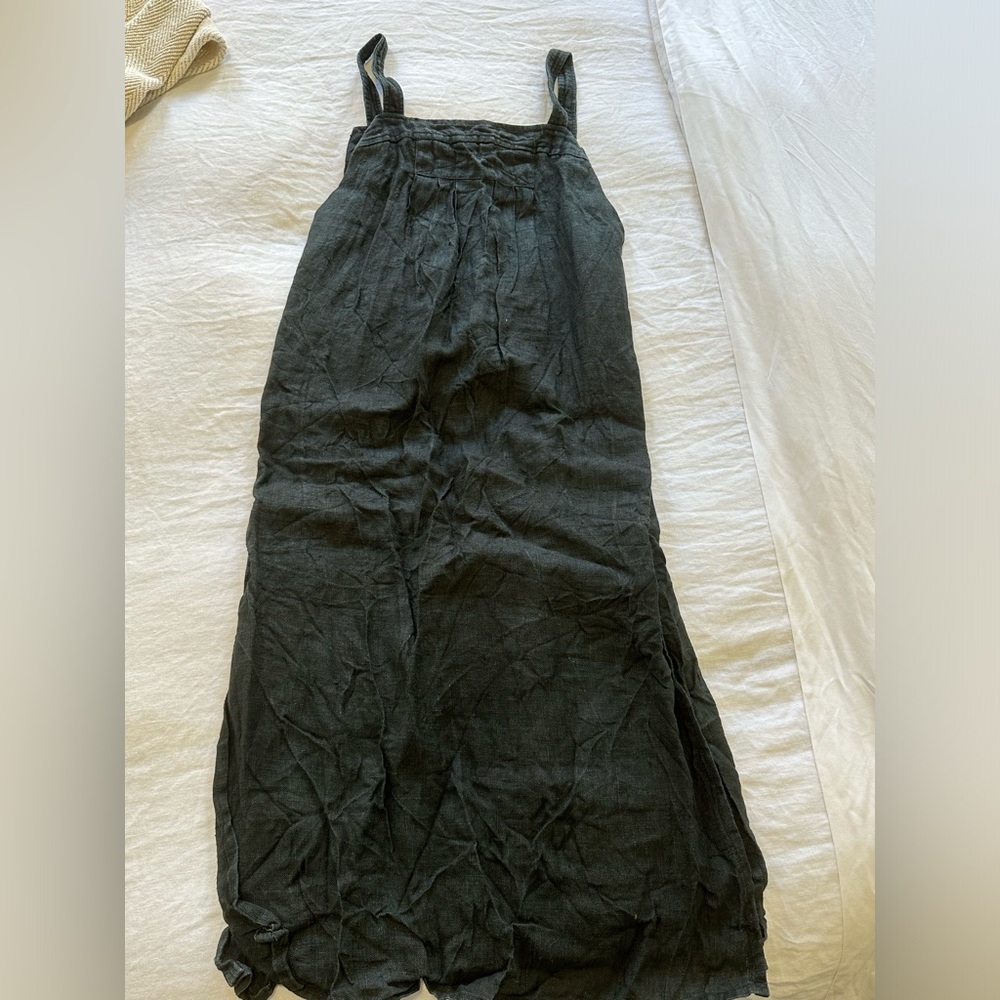 Vintage black linen dress